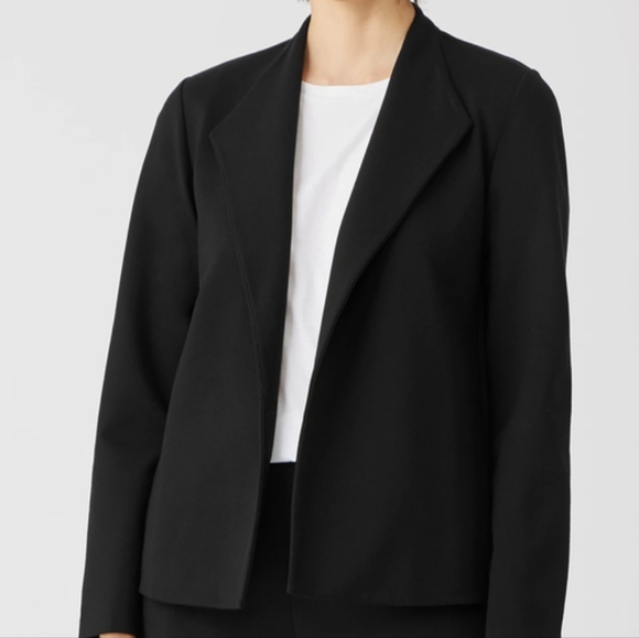 Eileen Fisher Black High Collar Jacket - Picture 5 of 7